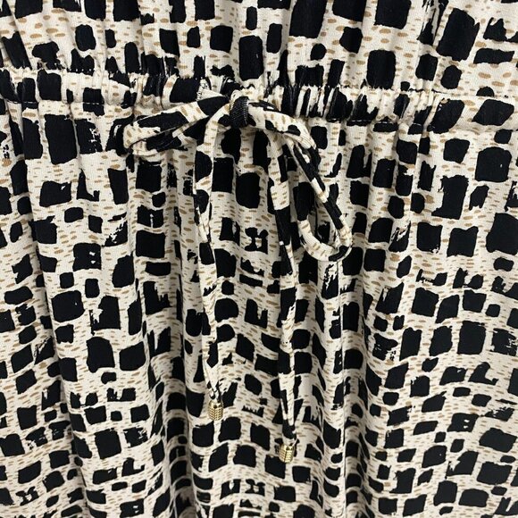 Chico's Abstract Print Stretchy Drawstring Waist Midi Dress w/Pockets, Size 8/10 - Picture 8 of 11